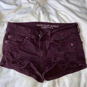 American Eagle shortie shorts plum purple